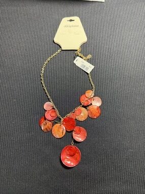 Dauplaise Red Multi-Disc Necklace